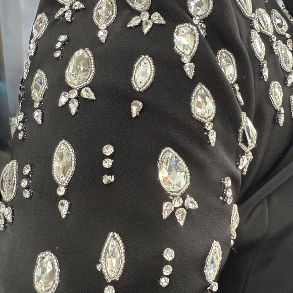 Pegasi Black Double Breasted Blazer with Embellishment - Picture 5 of 11